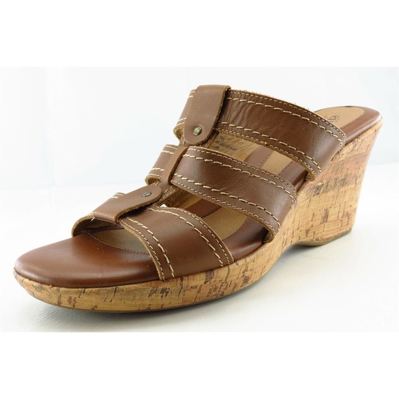 Eurosoft Size 10 M Brown Slide Leather Women Sandal Shoes - Picture 1 of 6